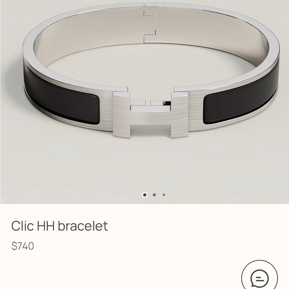 HERMES Clic HH Black Bracelet